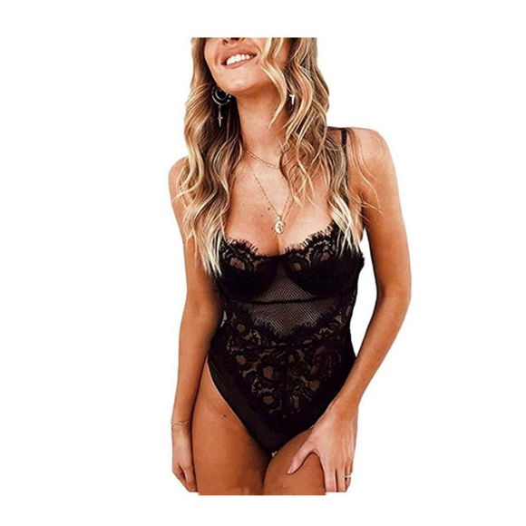 Lingeriebyritchie Intimates Sleepwear Sexy One Piece Teddy Vneck Lace Mesh Lingerie Poshmark